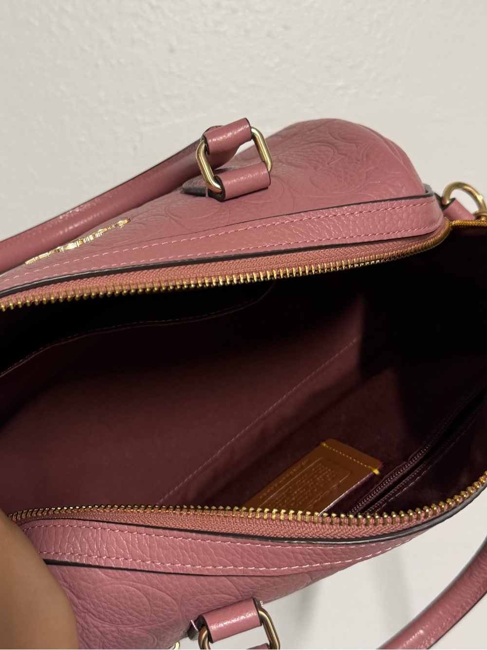 Coach Rowan Signature Leather Satchel Peony - Picture 6 of 9